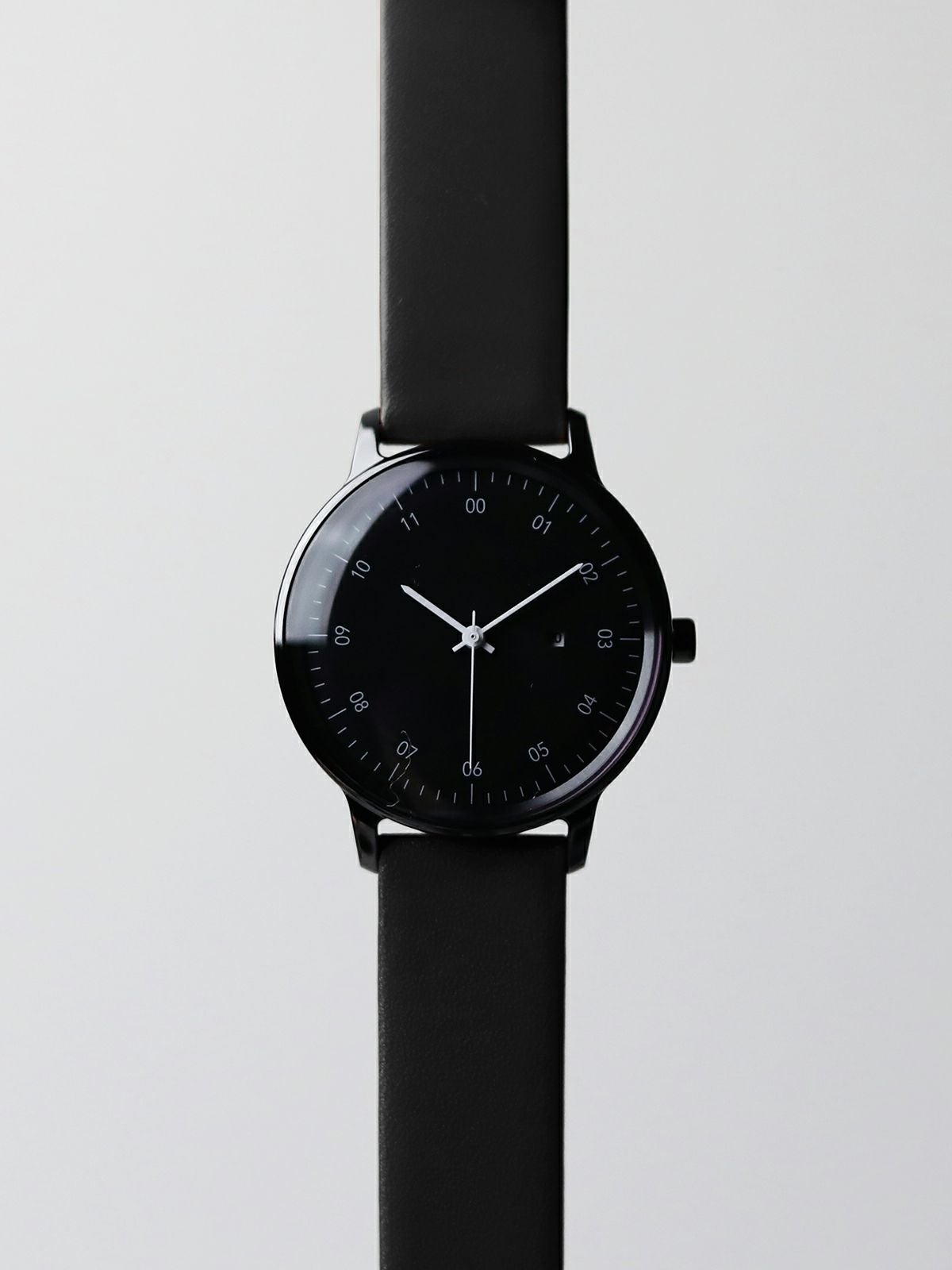 SK01 / SS BLACK MIRROR FINISH / BLACK DIAL / BLACK SHEEP SKIN