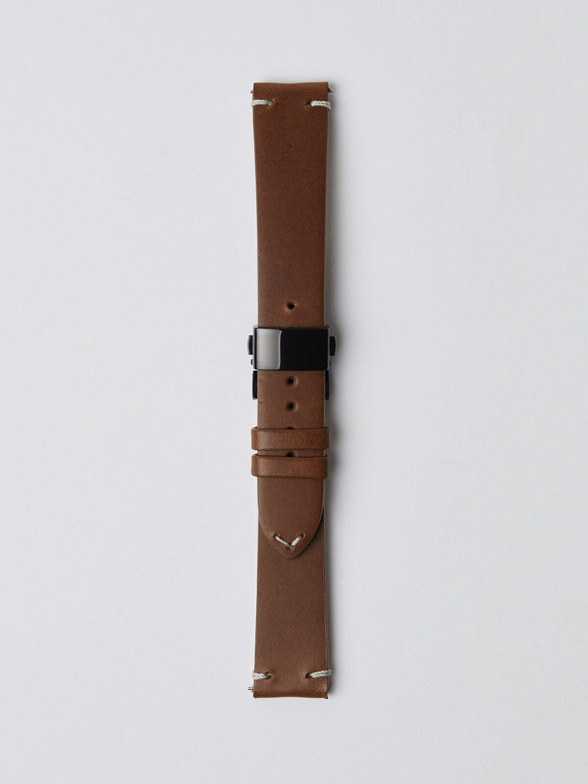 SS BLACK HONING FINISH / WHITE DIAL /BLACK D BUCKLE LIGHT BROWN